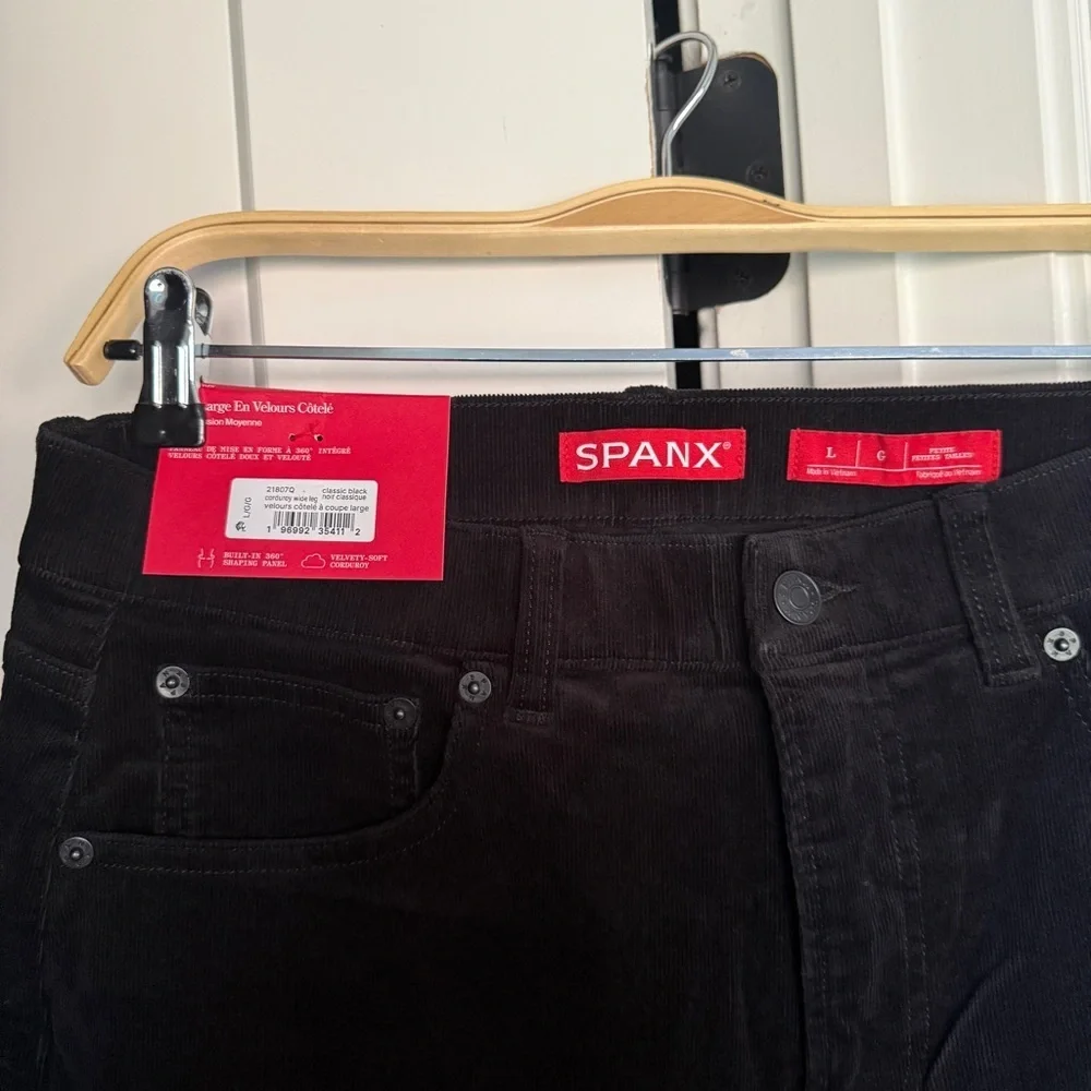 NWT SPANXshape Spanx Authentic 360 Corduroy Wide Leg Jeans Classic Black New‎